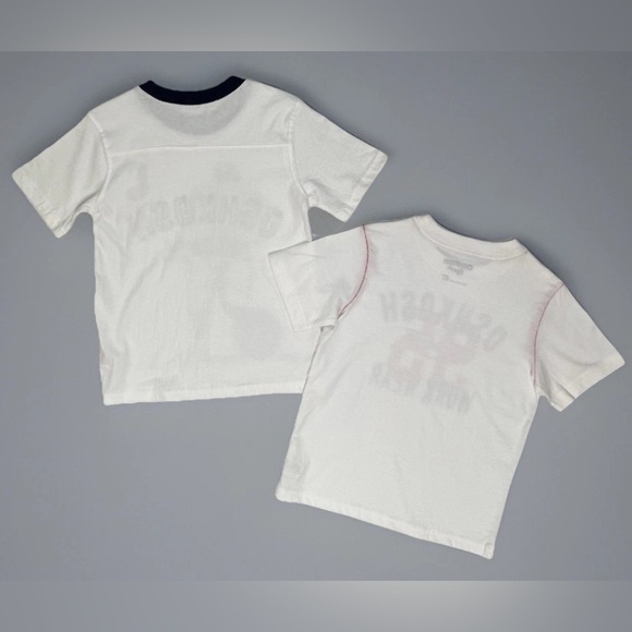 Oshkosh Boys Lot Of 2 Short Sleeve T-shirts Size 4 4T Football Summer Embroidery - Picture 2 of 6